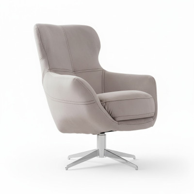 Drehbarer Sessel Relax Club Sofa Einsitzer Couch Polster Möbel Beige