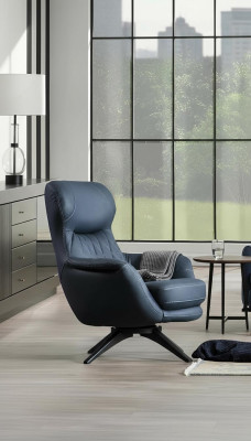 Sessel 1-Sitzer Komfortabler moderner Stil mittelweich Blau Luxuriös