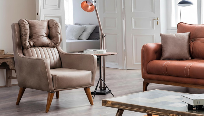 Landhaus Stil Sessel Ohrensessel Relax Fernseher Einsitzer Sofa Couch