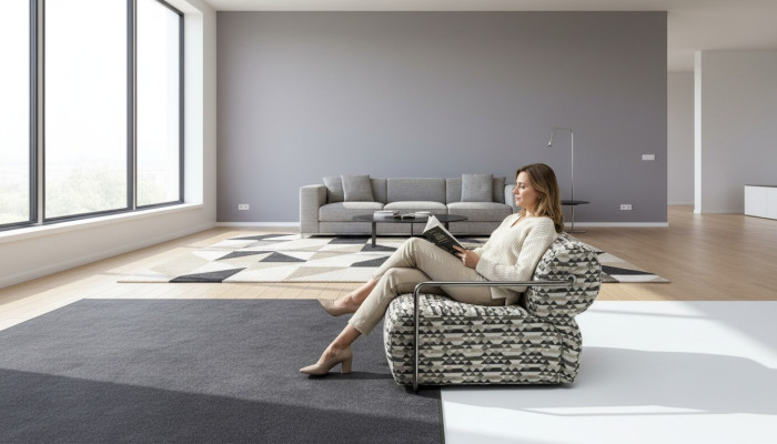 Designer Sessel Moderner 1-Sitzer Wohnzimmer Luxus Polster Textil Möbel
