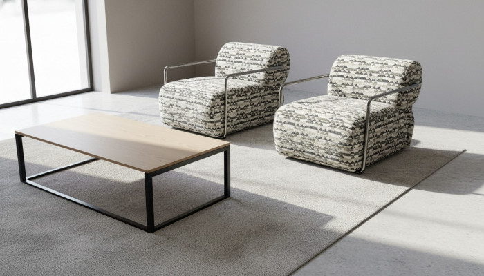 Designer Sessel Moderner 1-Sitzer Wohnzimmer Luxus Polster Textil Möbel
