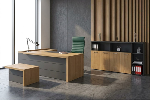 Arbeitszimmer Garnitur Schreibtisch Schränke Couchtisch Büroeinrichtung