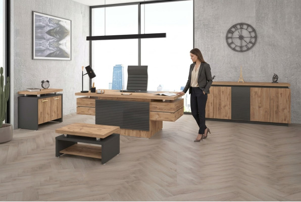 Luxus Büro Garnitur Arbeitszimmer Möbel Schreibtische Schrank 4tlg