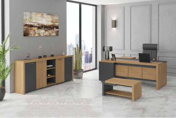 Büroeinrichtungsmöbel Schreibtisch Kommode Couchtisch Luxus Möbel 3tlg