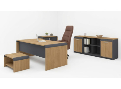 Großes Arbeitszimmer Set Schreibtisch Kommode Couchtisch Komplettes