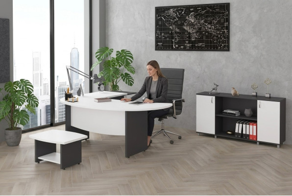 Moderne Büromöbel Set Büromöbelgarnitur Arbeitsplatzgestaltung 3tlg