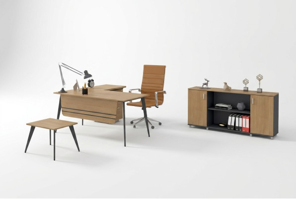Büro Set Garnitur Eckschreibtisch Schrank Arbeitszimmer Komplett 3tlg.
