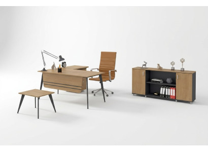 Büro Set Garnitur Eckschreibtisch Schrank Arbeitszimmer Komplett 3tlg.