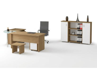 Heller Büromöbel Set Arbeitszimmer Schreibtisch Aktenschrank Tisch