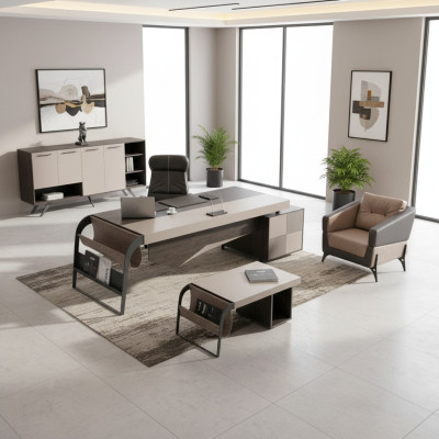 Kanzlei Luxus Möbel Büroeinrichtung Komplettes Set Tisch Schrank 3tlg