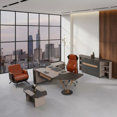 Büro für Kanzlei Praxis Office Komplette Einrichtung Schrank Tisch 3tlg