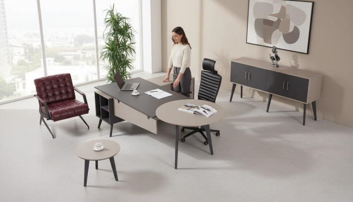 Modernes Büro Set Arbeitszimmer Komplette Designer Schreibtisch Möbel