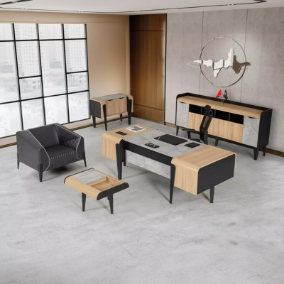Holzmöbel Arbeitszimmermöbel Komplettes Set Schreibtisch Schränke Möbel