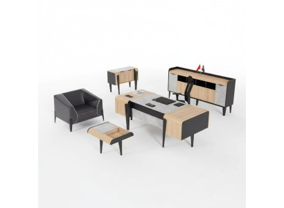 Holzmöbel Arbeitszimmermöbel Komplettes Set Schreibtisch Schränke Möbel