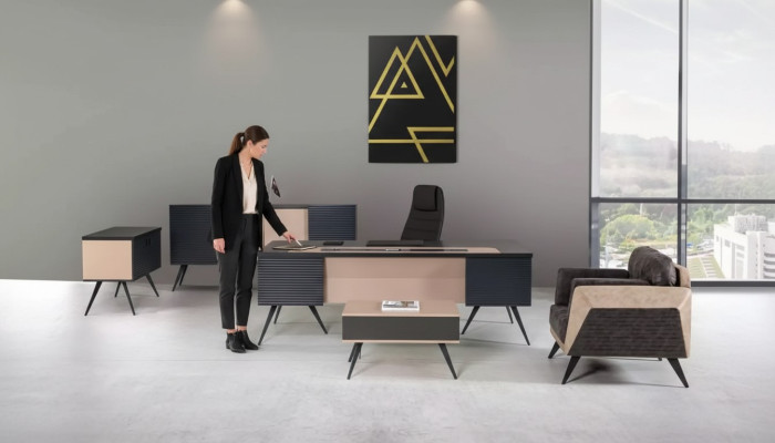 Modernes Arbeitszimmer Set Luxus Büromöbel Aktenschrank Schreibtisch