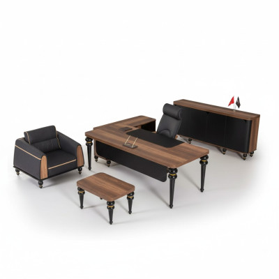 Luxus Schreibtisch Büro Set 4 tlg. Schrank Tisch Schreibtisch Couchtisch 3tlg