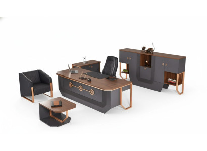 Büromöbel-Set Luxus Arbeitszimmermöbel Schreibtisch Schränke Couchtisch