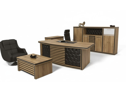 Komplettes Büro-Set Schreibtisch Büroschrank Couchtisch Designer Möbel