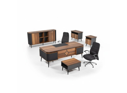 Büro für Office Kanzlei Praxis Komplette Einrichtung Schrank Tisch 3tlg