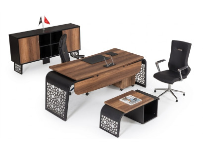 Moderner Holt Büro Eckschreibtisch Büroschrank Aktenschrank Couchtisch