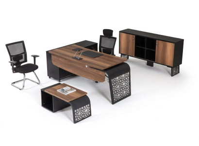 Modernes Büromöbel-Set Arbeitsplatzgestaltung Eckschreibtisch Schrank