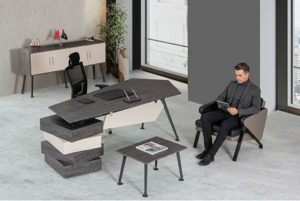 Büro Set Schreibtisch Arbeitszimmer Komplett 3 tlg Büro Einrichtung Neu