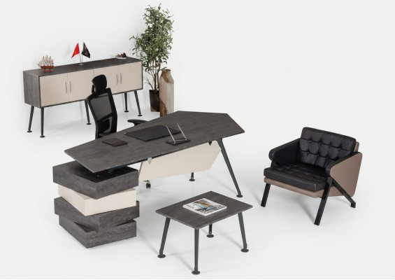 Büro Set Schreibtisch Arbeitszimmer Komplett 3 tlg Büro Einrichtung Neu