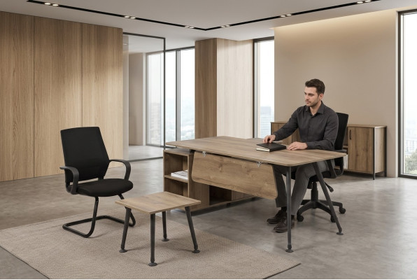 Komplettes Büro-Set Office Einrichtung Schreibtische Couchtisch Design