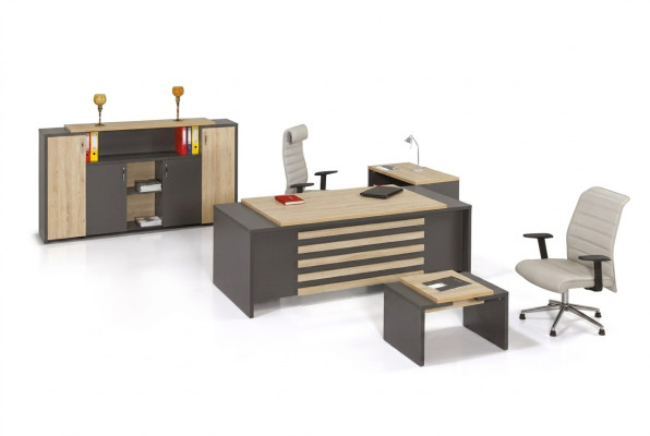 Büro Set Designer Arbeitszimmermöbel Büroschrank Schreibtisch Luxus 3tlg