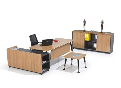 Tisch Holzmöbel Büro Set Arbeitszimmermöbel Eckschreibtisch Schränke 3 tlg