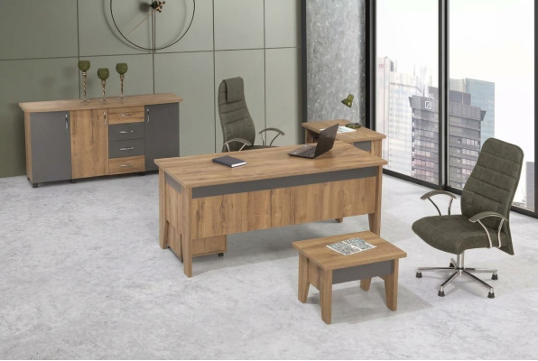 Holzmöbel Arbeitszimmer Set Büromöbel Schreibtisch Büroschrank 4tlg