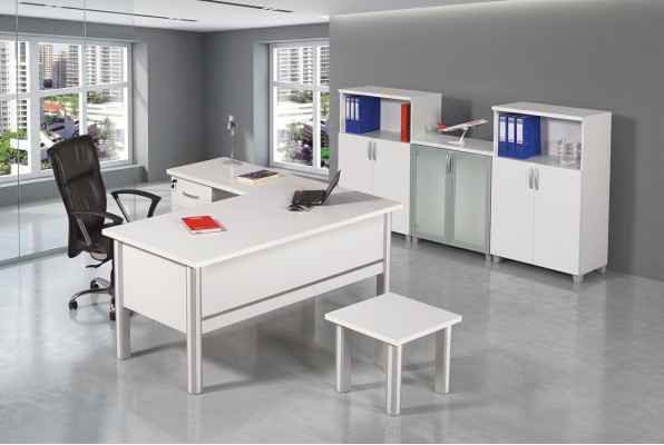 Helle Kanzlei Möbel Büro Einrichtung Tisch Couchtisch Aktenschrank 3tlg