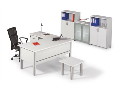 Helle Kanzlei Möbel Büro Einrichtung Tisch Couchtisch Aktenschrank 3tlg