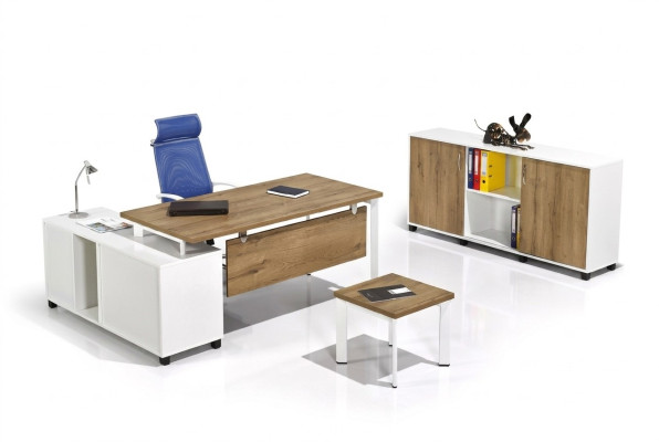 Luxus Weiße Arbeitszimmer Möbel Büroeinrichtung Garnitur Set Neu 3tlg