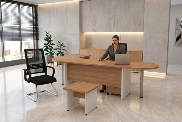 Designer Set 2 tlg Moderne Arbeitszimmer Büro Komplett Eckschreibtisch