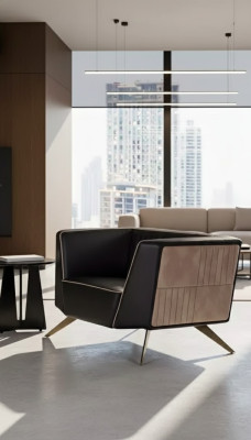 Luxus Schwarz Sessel Arbeitszimmer Sitz Modern Designer Büro Möbel