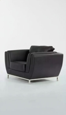 Schwarz Sessel Arbeitszimmer Büro Möbel Luxus Polster Stoff Neu