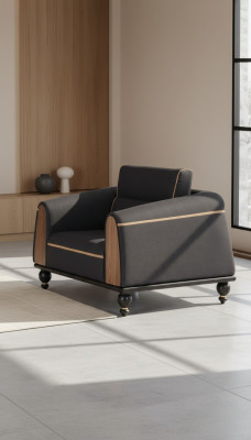 Designer Sessel Neu Möbel Schwarz Sitz Arbeitszimmer Luxus Polstersessel