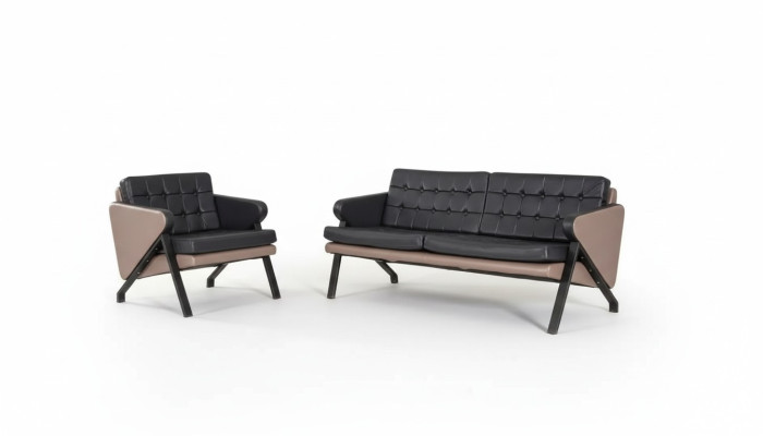 Moderne Sofagarnitur Luxus Zweisitzer Sessel Polster Design Arbeitsmöbel 