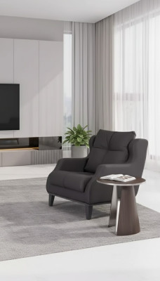Arbeitzimmer Sessel Stil Modern Grau Polstersessel Designer Sitz Möbel