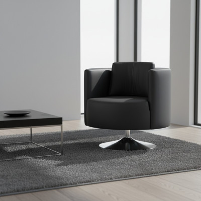 Büromöbel Sessel Luxus Schwarz Sessel Polster Textil Modern Design Lehnstuhl