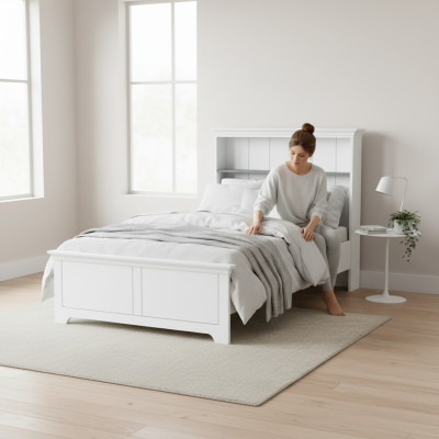 Holzbett Schlafzimmer Design Luxus Möbel Jugendzimmer Weiß Klassisch