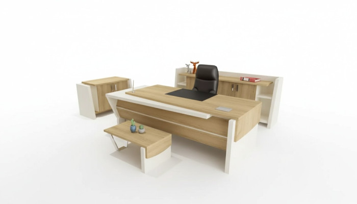 Schreibtisch Couchtisch Aktenschrank Kommode modernes braunes Holz