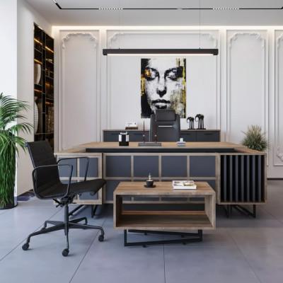 Modernes Designermöbel-Set für ein Chefbüro mit 3 Elementen