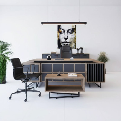 Modernes Designermöbel-Set für ein Chefbüro mit 3 Elementen