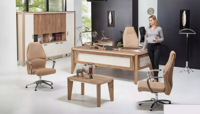 Büromöbel Einrichtung Schreibtisch Aktenschrank Couchtisch Tisch Schrank 3tlg.