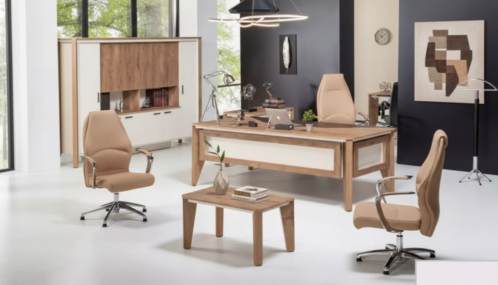 Büromöbel Einrichtung Schreibtisch Aktenschrank Couchtisch Tisch Schrank 3tlg.