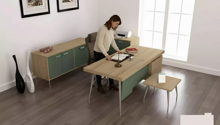 Büroeinrichtung 4tlg. Set Schreibtisch Aktenschrank Kommode Couchtisch