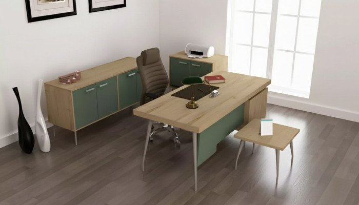 Büroeinrichtung 4tlg. Set Schreibtisch Aktenschrank Kommode Couchtisch