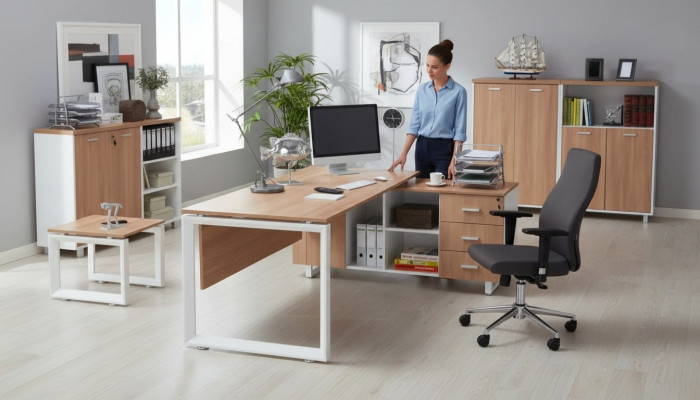 Büro Möbel Schreibtisch Aktenschrank Couchtisch 4tlg. Set Einrichtung